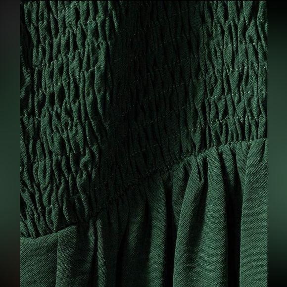 Boho Smocked Cami Top Wide Leg Pants Jumpsuit Green - Picture 3 of 11